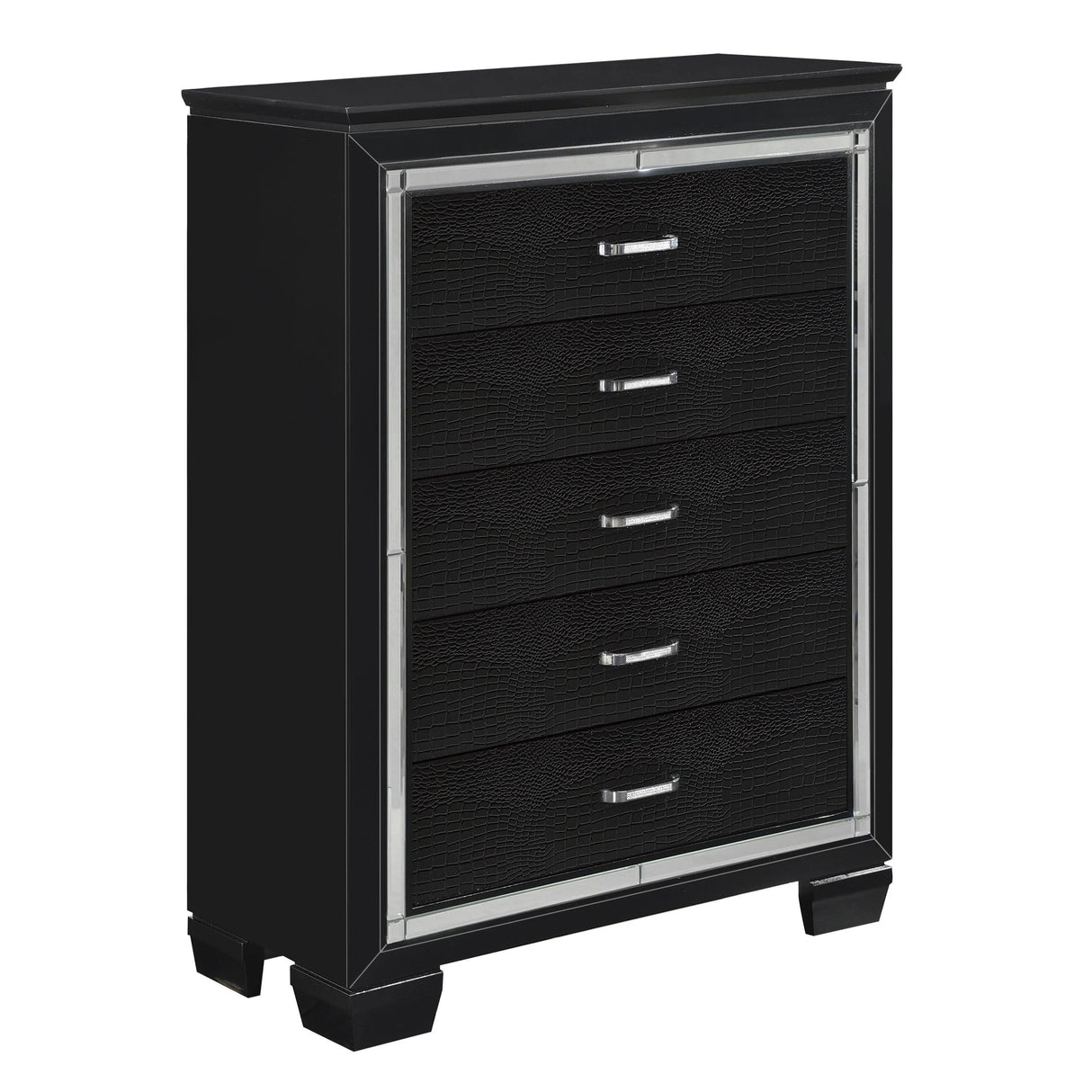 Allura Black LED Upholstered Panel Bedroom Set by Homelegance at Eve Furniture