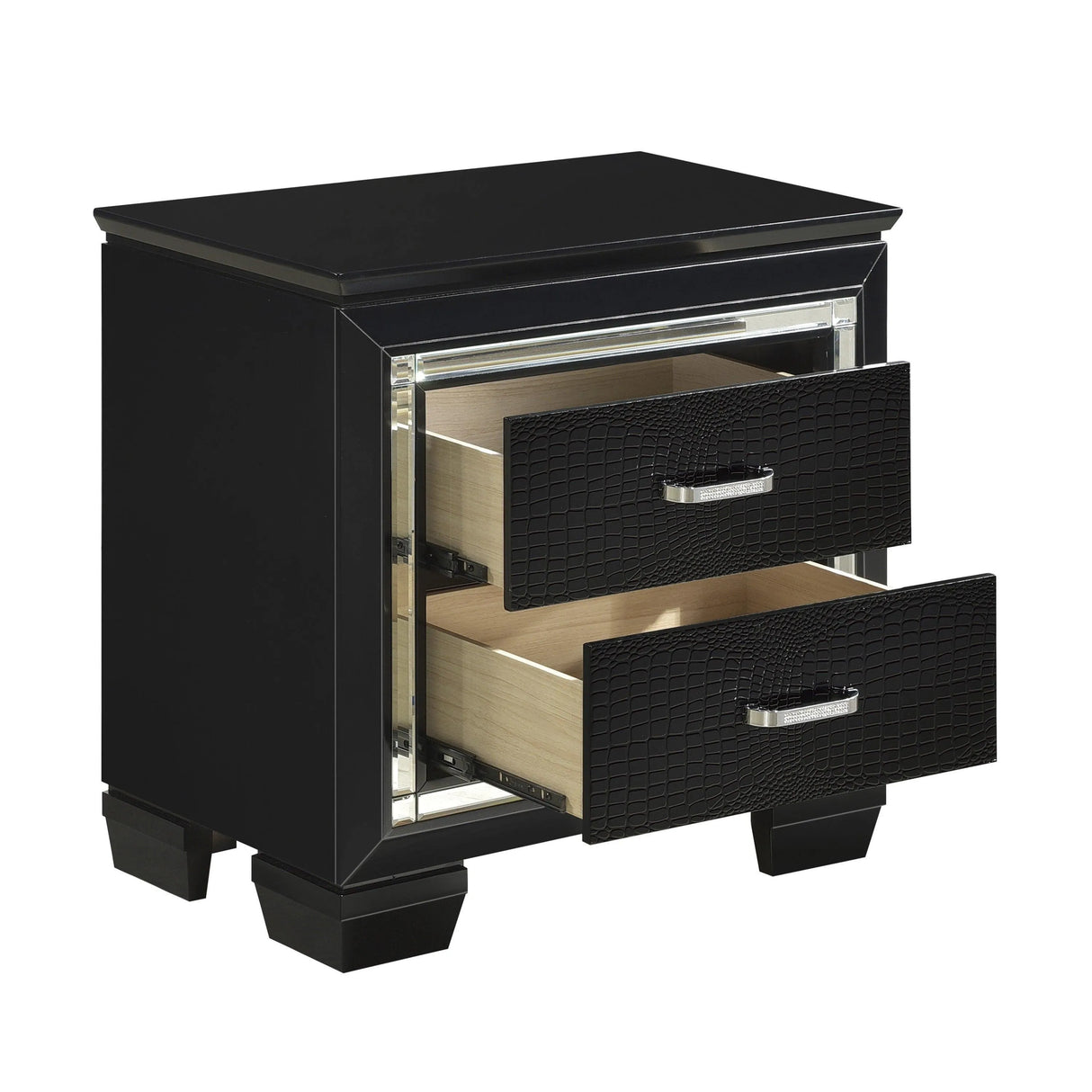 Allura Black LED Upholstered Panel Bedroom Set by Homelegance at Eve Furniture