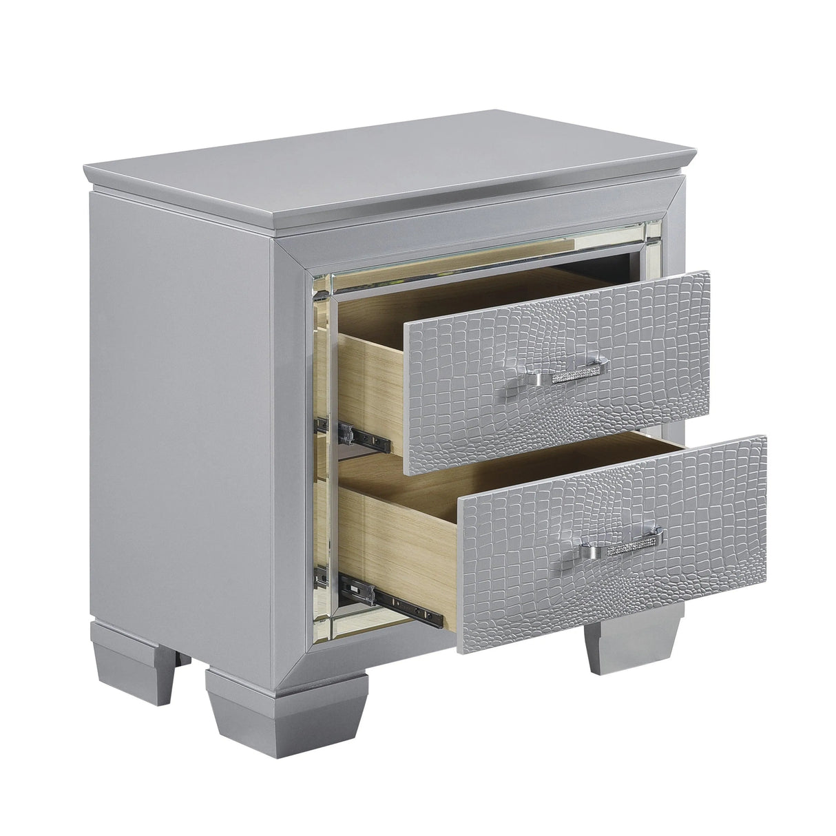 Allura Silver LED Upholstered Panel Youth Bedroom Set by Homelegance at Eve Furniture