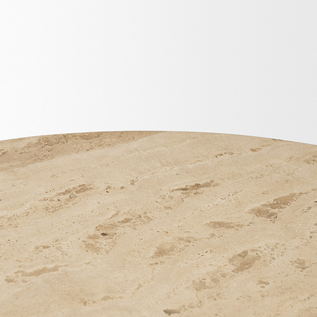 Allyson 42" Light Wood Base w/ Travertine Top Dining Table by Mercana at Eve Furniture