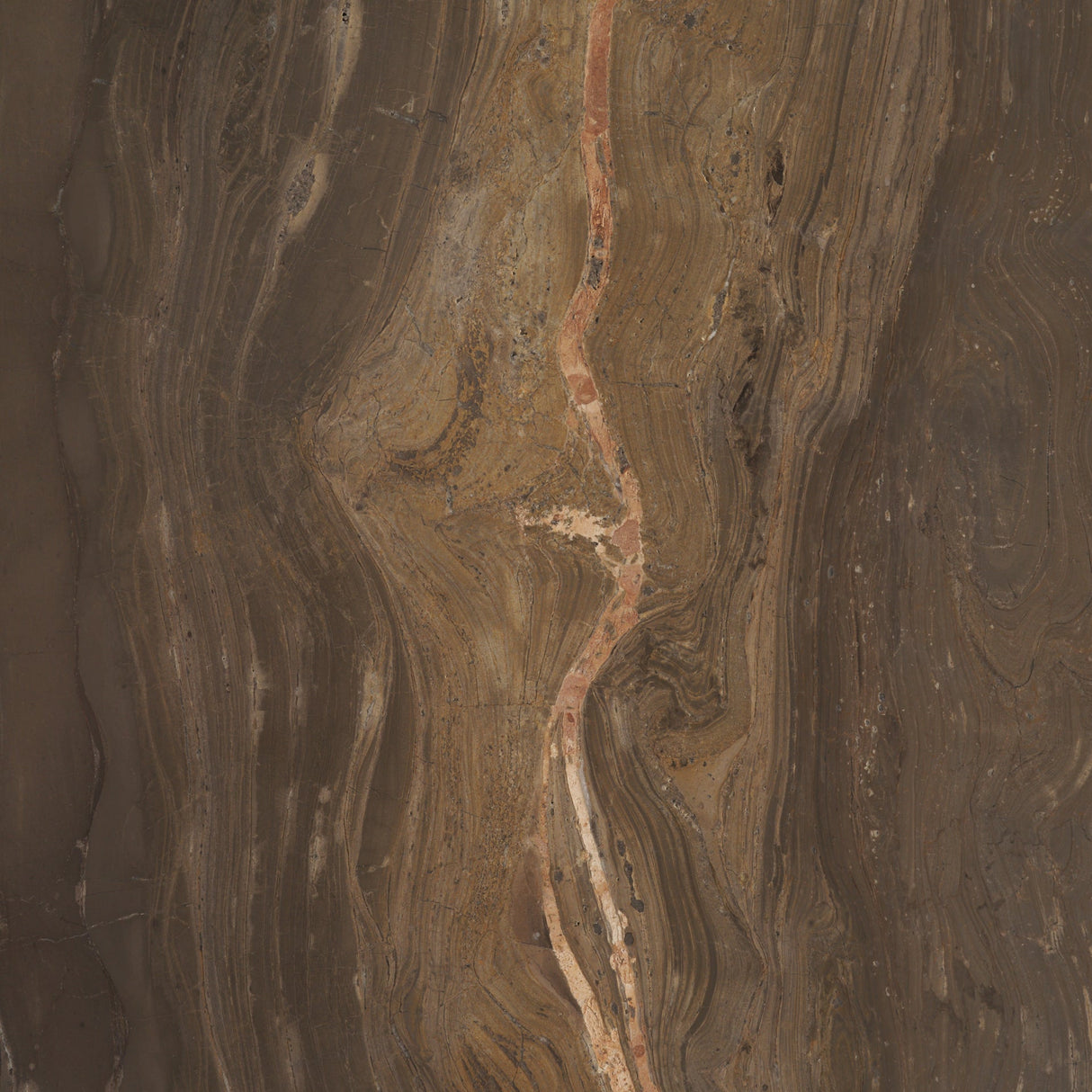 Allyson Round Dark Brown w/ Cappuccino Marble Pedestal Dining Table by Mercana at Eve Furniture