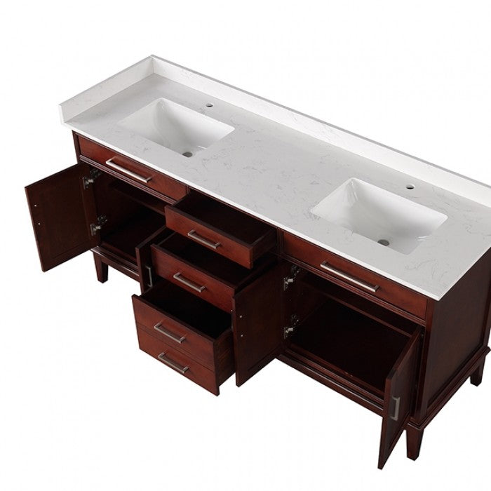 Almeria White/Cherry Vanity Set by Furniture of America at Eve Furniture