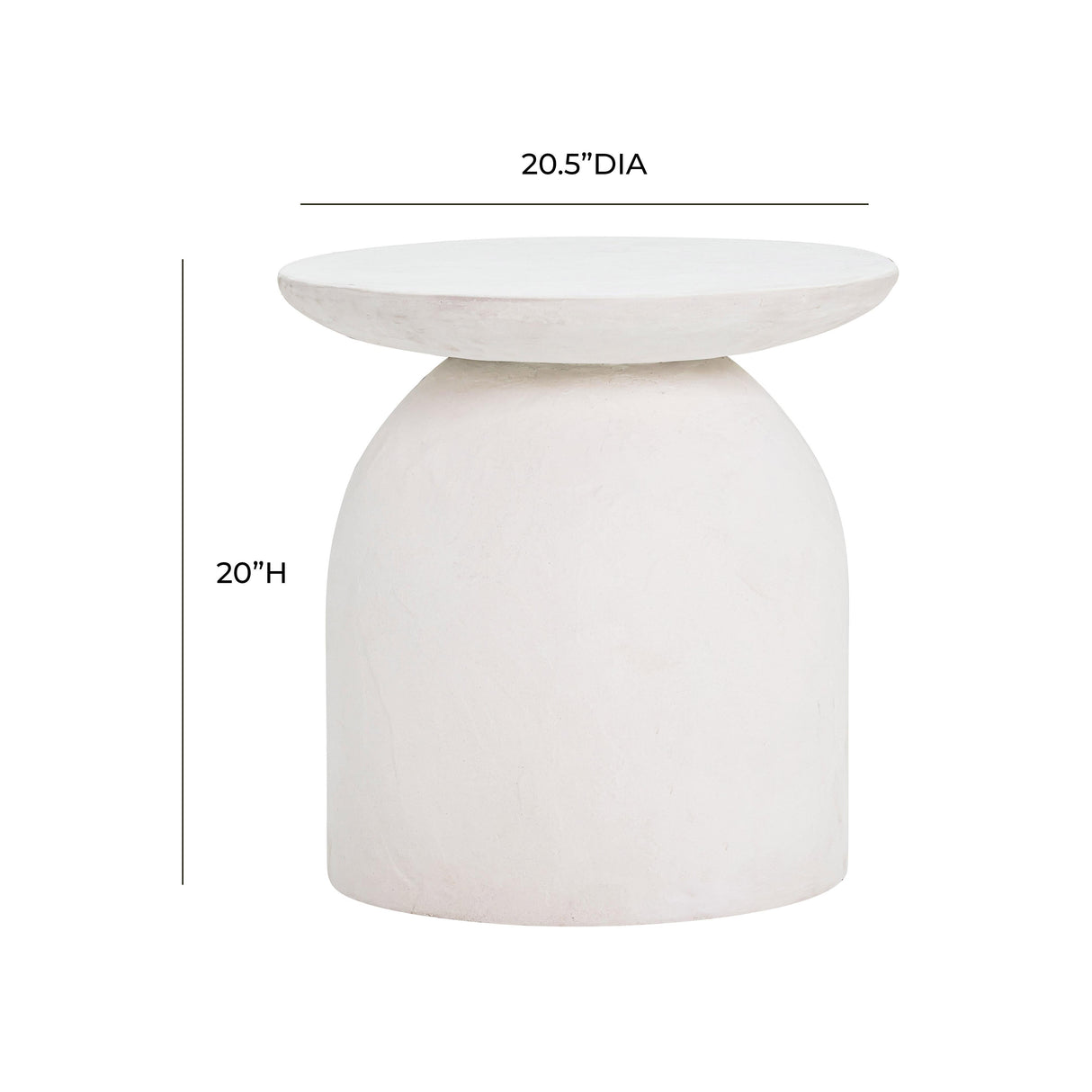 Aloe White Indoor / Outdoor Concrete Side Table by TOV Furniture at Eve Furniture