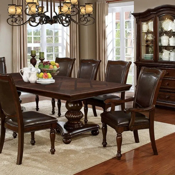 Alpena Brown Cherry 9-Piece Dining Room Set by Furniture of America at Eve Furniture