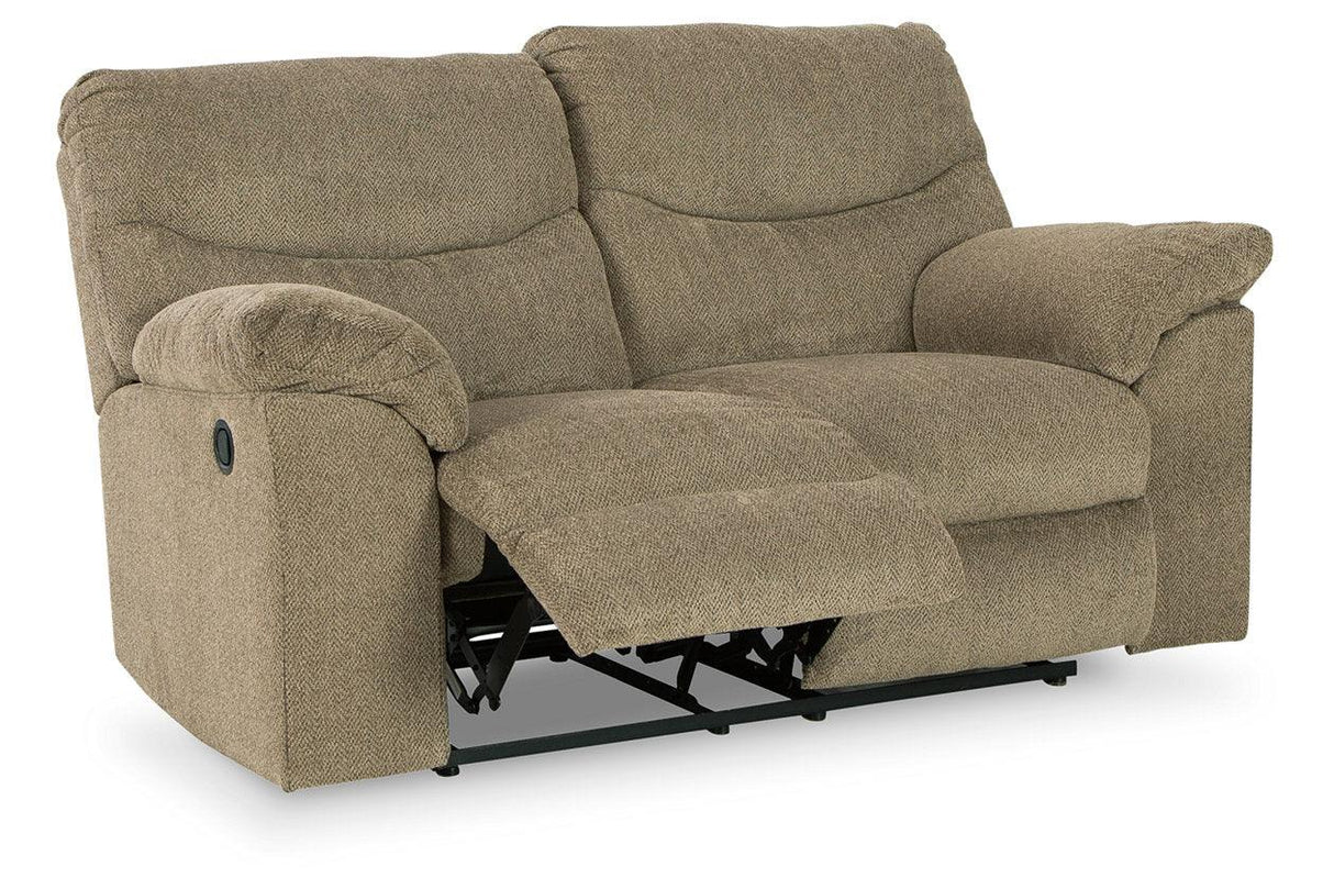 Alphons Briar Manual Reclining Loveseat by Ashley at Eve Furniture