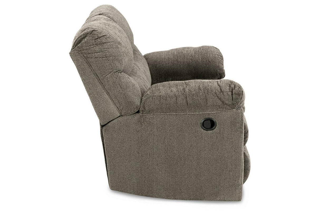 Alphons Putty Manual Reclining Loveseat by Ashley at Eve Furniture