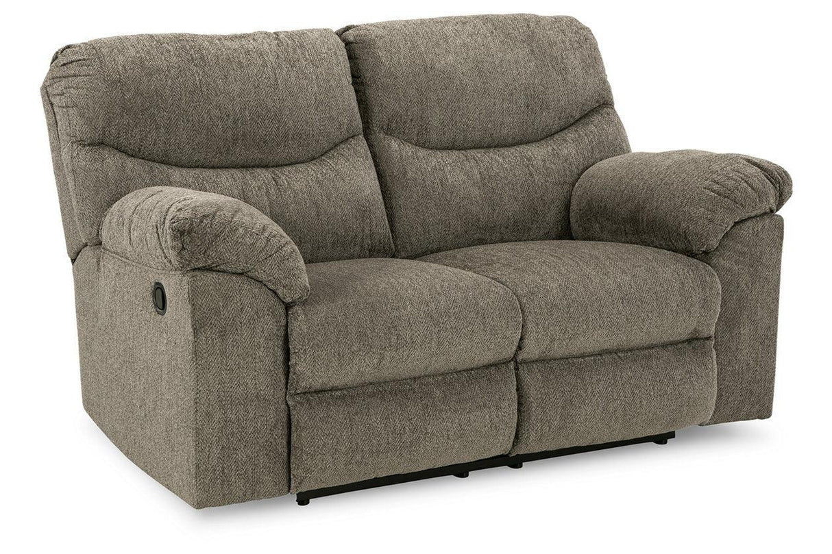 Alphons Putty Manual Reclining Loveseat by Ashley at Eve Furniture