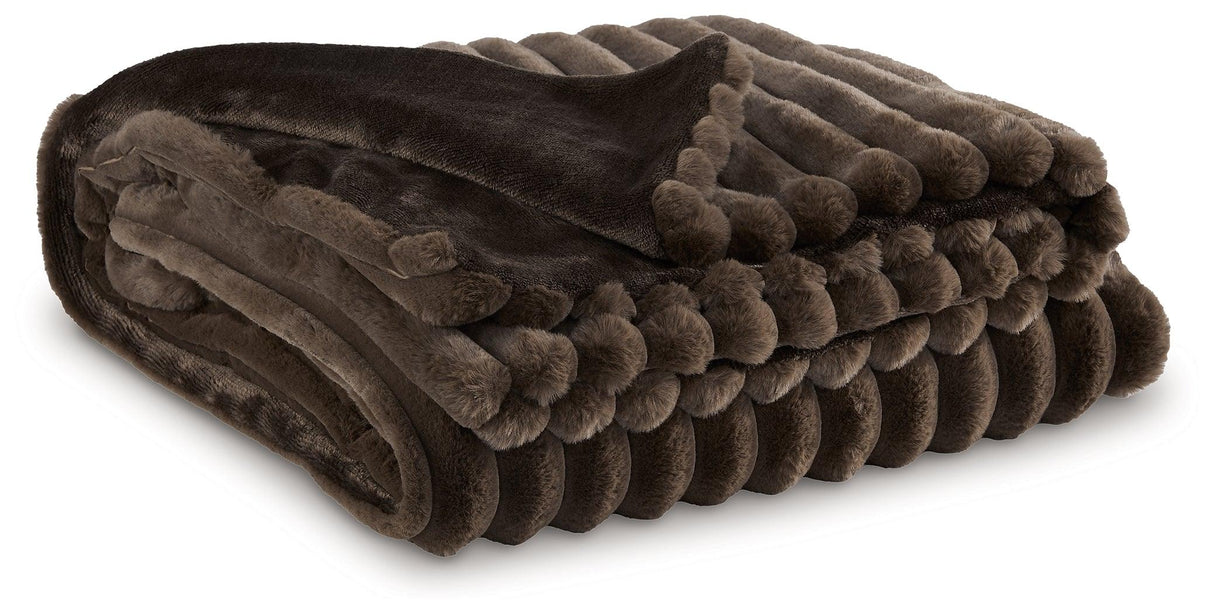 Alsonwell Brown Throw by Ashley at Eve Furniture