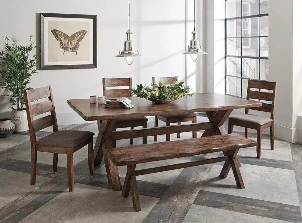 Alston Knotty Nutmeg X-Shaped Dining Bench by Coaster at Eve Furniture