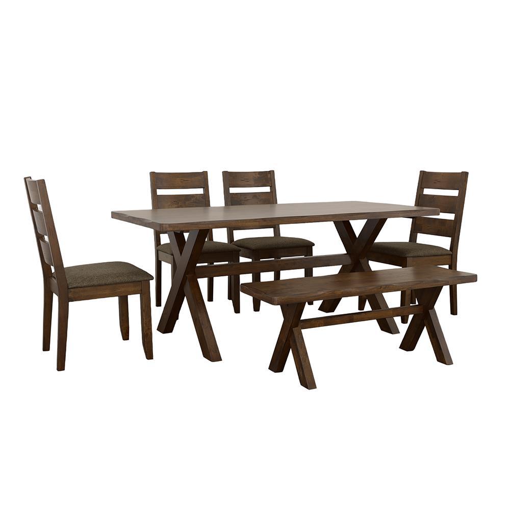 Alston Knotty Nutmeg/Gray 6-Piece Dining Set by Coaster at Eve Furniture