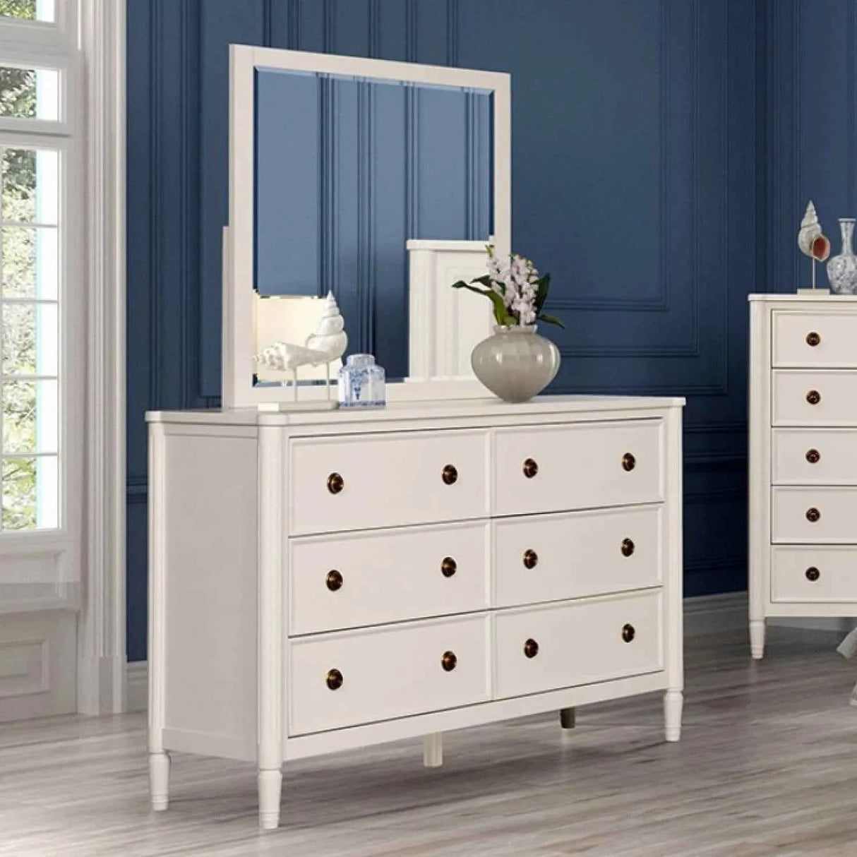 Altamira White 5-Piece Queen Bedroom Set by Furniture of America at Eve Furniture