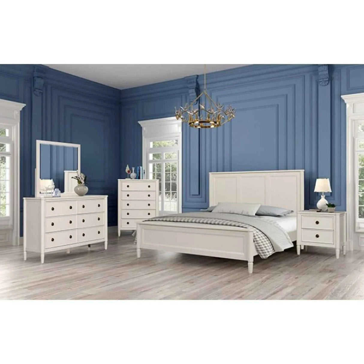 Altamira White 4-Piece Queen Bedroom Set by Furniture of America at Eve Furniture