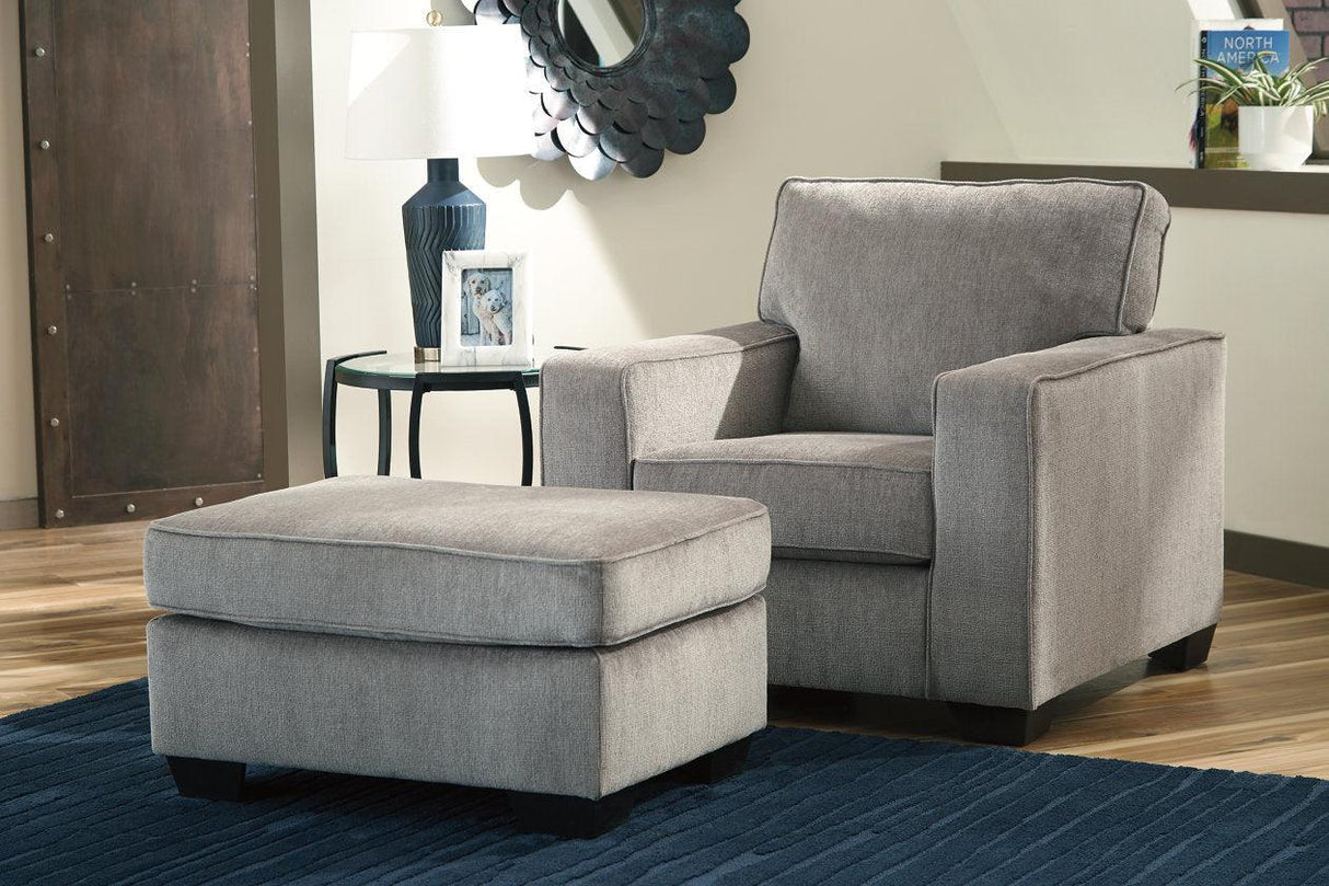 Altari Alloy Chair and Ottoman by Ashley at Eve Furniture