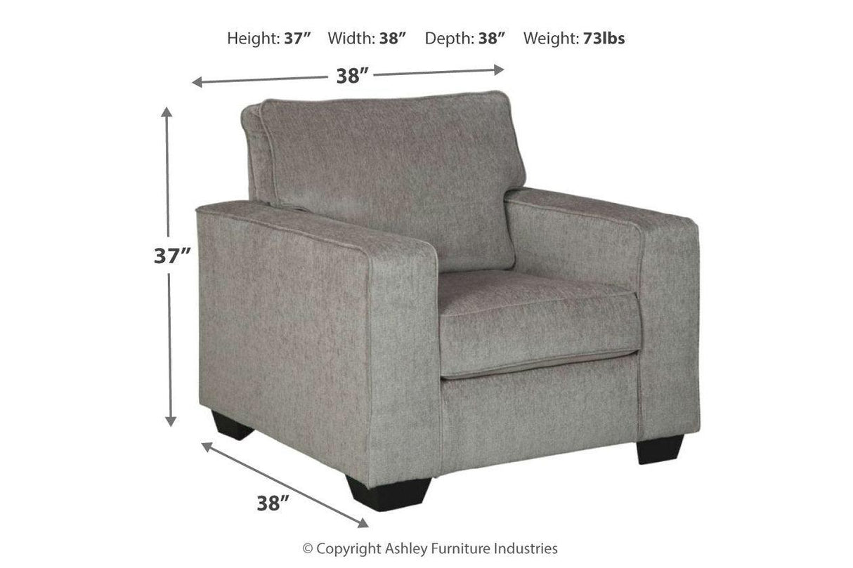 Altari Alloy Chair and Ottoman by Ashley at Eve Furniture