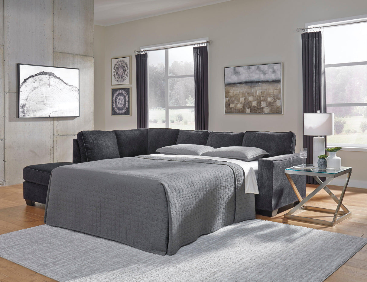 Altari Slate 2-Piece Left Arm Facing Chaise Sleeper Sectional by Ashley at Eve Furniture