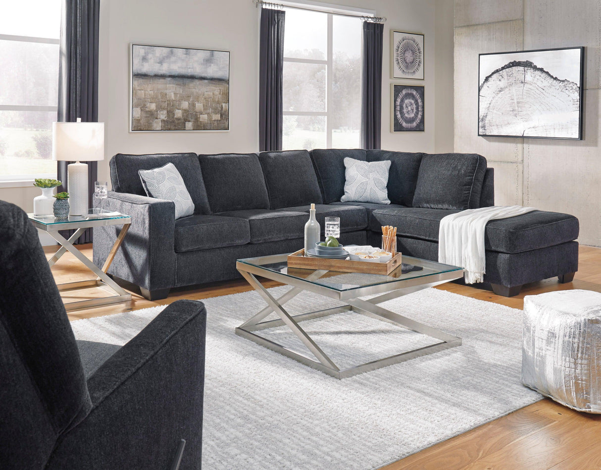 Altari Slate 2-Piece Right Arm Facing Chaise Sleeper Sectional by Ashley at Eve Furniture