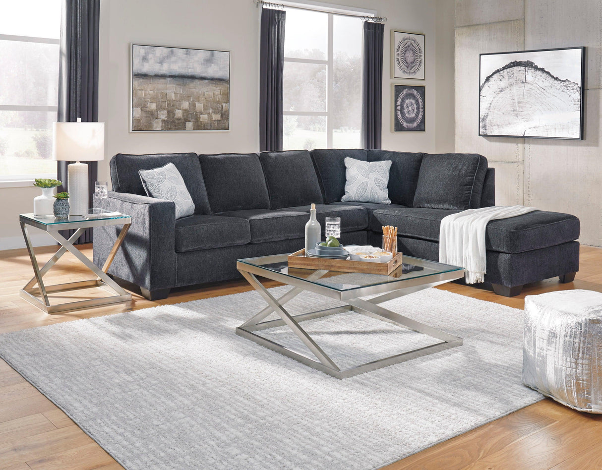 Altari Slate 2-Piece Right Arm Facing Chaise Sleeper Sectional by Ashley at Eve Furniture