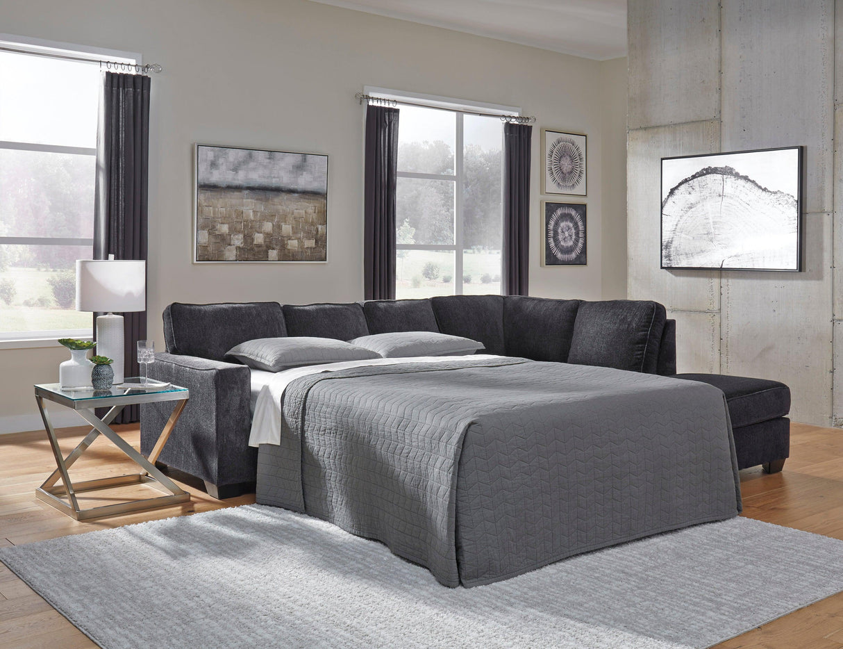 Altari Slate 2-Piece Right Arm Facing Chaise Sleeper Sectional by Ashley at Eve Furniture