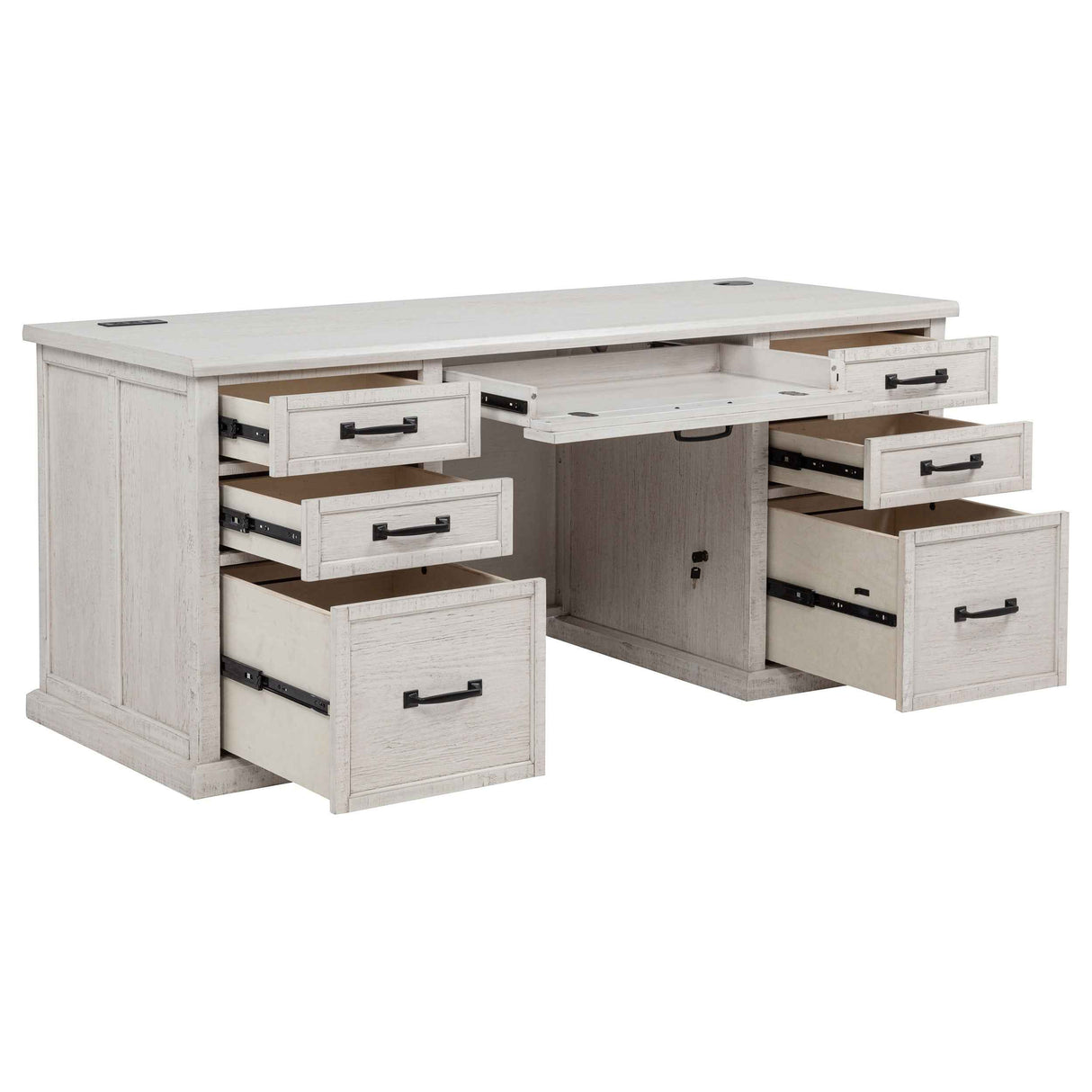 Altidore Distressed White 68-inch 7-drawer Executive Home Office Desk by Coaster at Eve Furniture