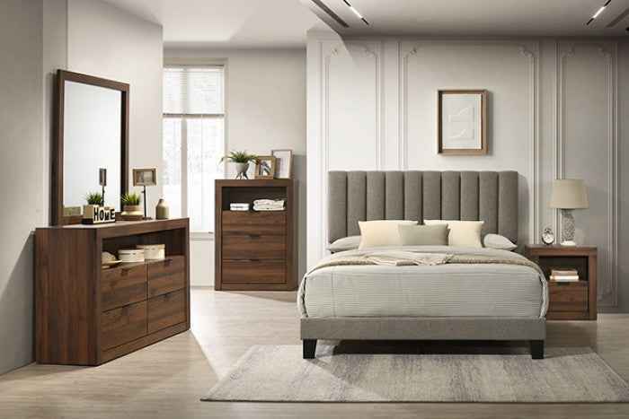 Altimari Walnut 4-Piece Queen Bedroom Set by Furniture of America at Eve Furniture