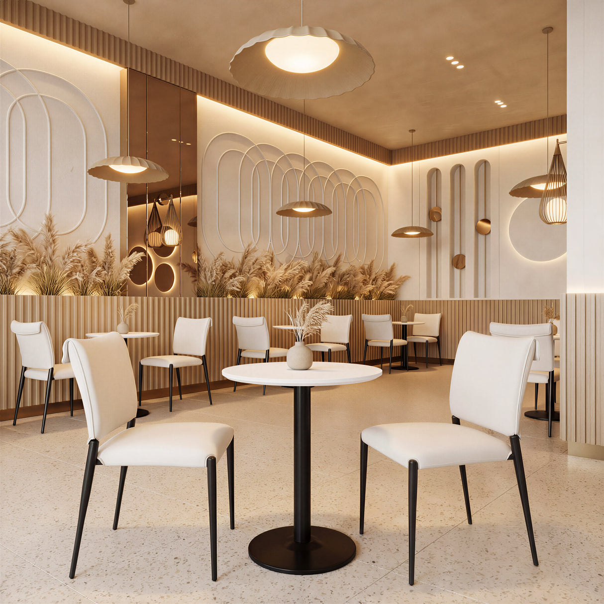 Alto White & Black Bistro Table by Zuomod at Eve Furniture