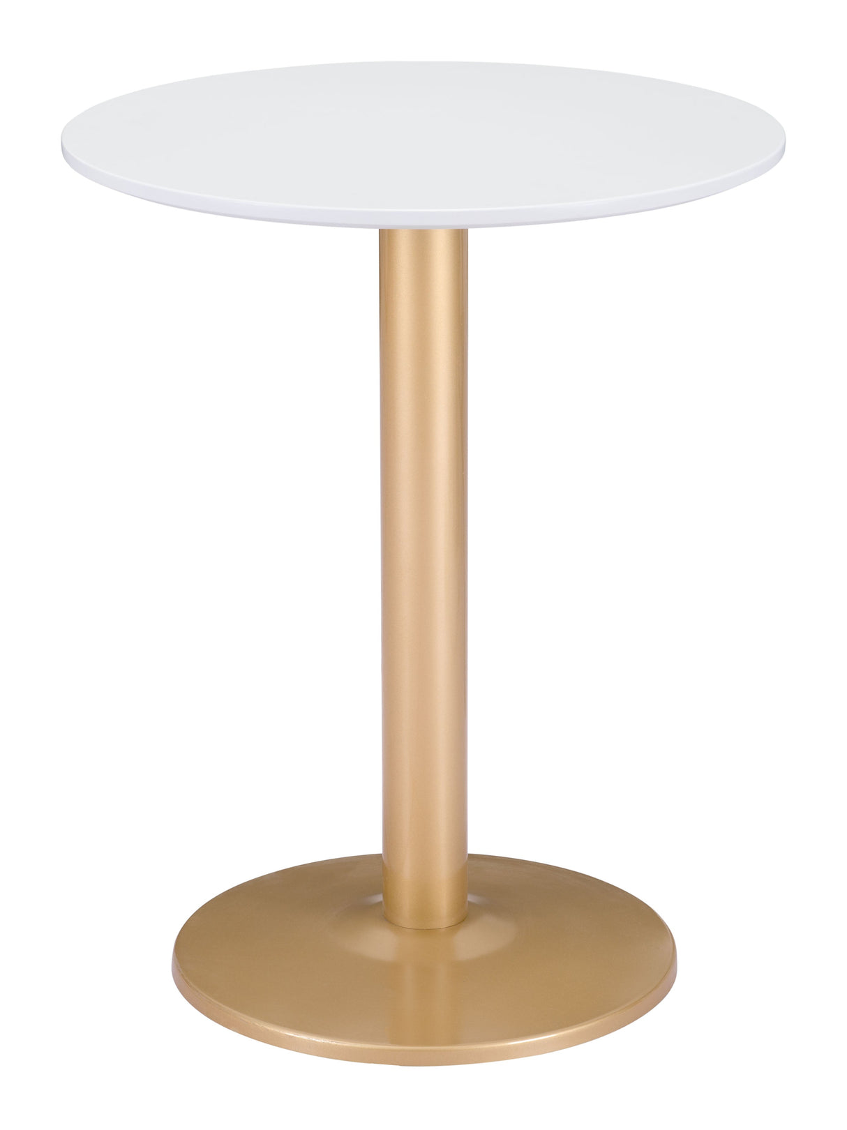Alto White & Gold Bistro Table by Zuomod at Eve Furniture