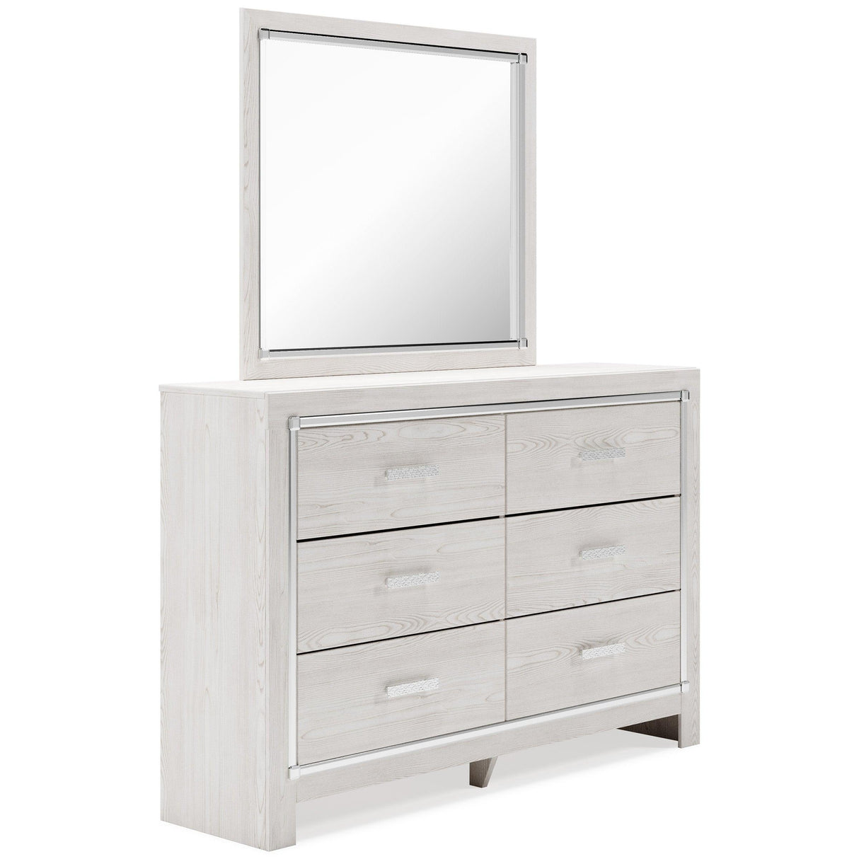 Altyra White LED Bookcase Upholstered Footboard Storage Platform Bedroom Set by Ashley at Eve Furniture