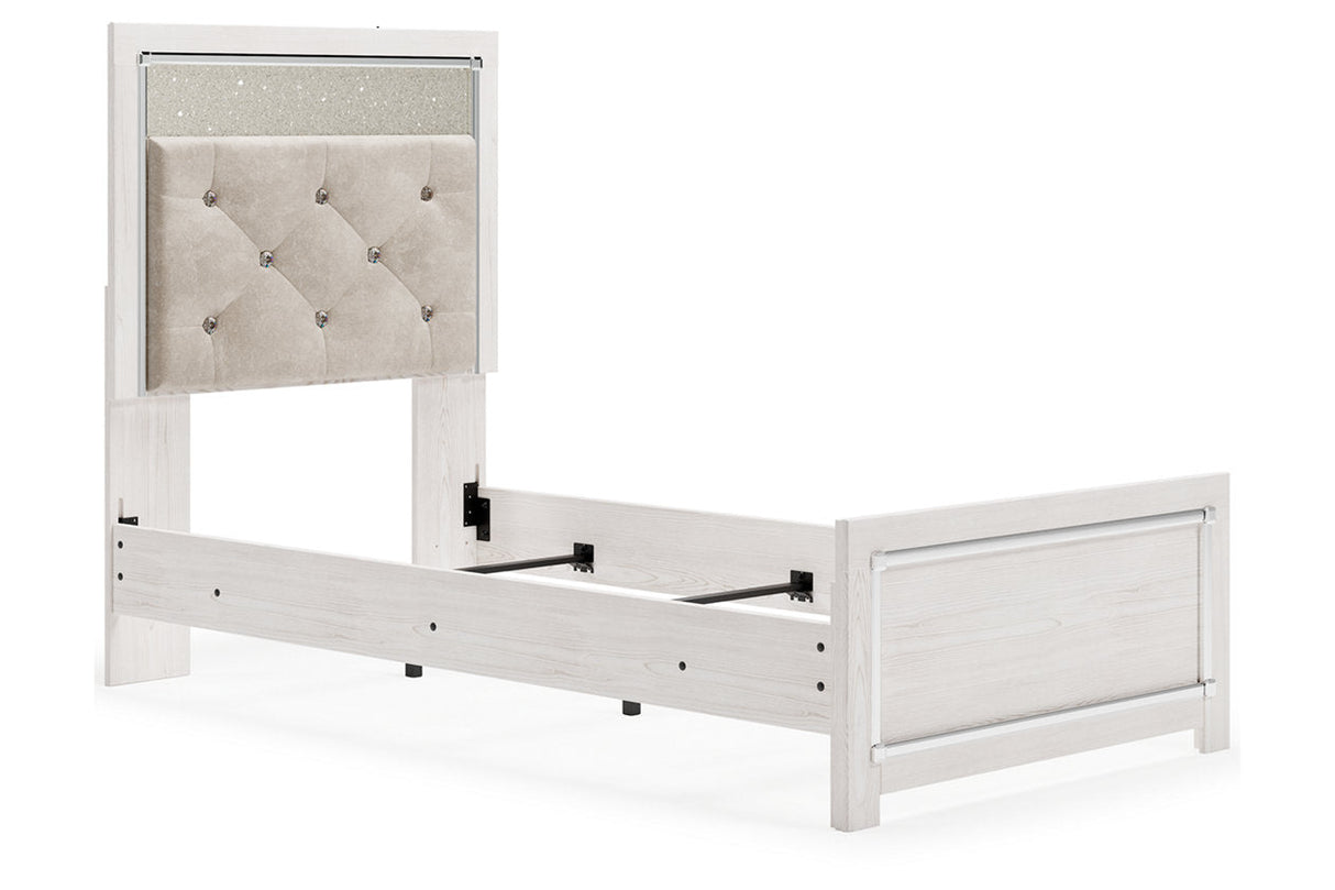 Altyra White Twin Upholstered Panel Bed by Ashley at Eve Furniture