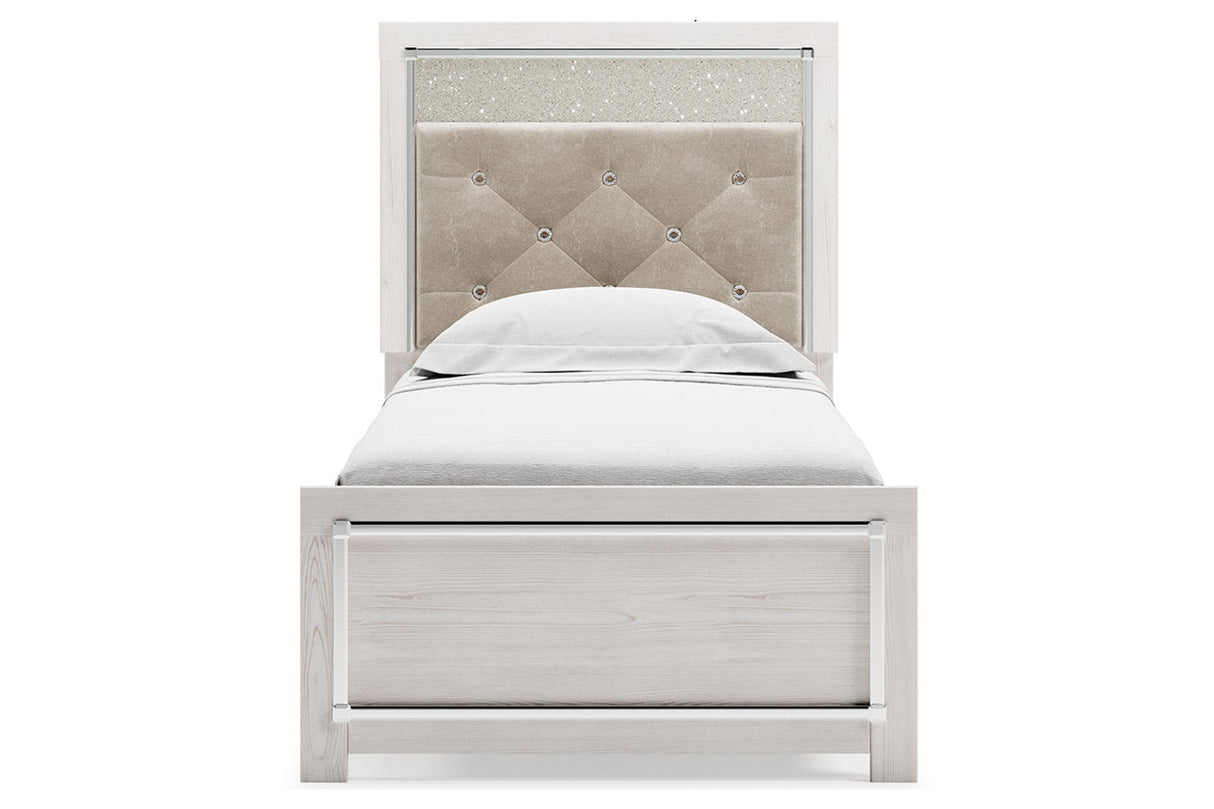 Altyra White Twin Upholstered Panel Bed by Ashley at Eve Furniture