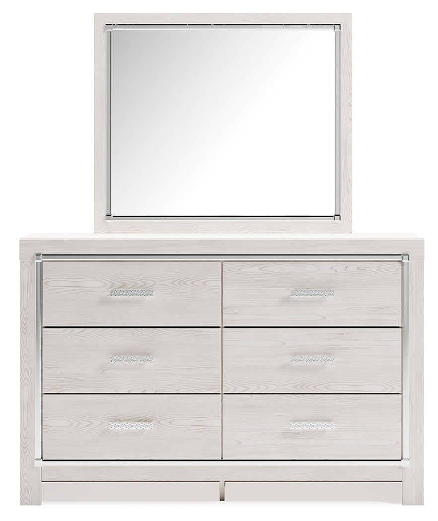 Altyra White Upholstered LED Panel Platform Bedroom Set by Ashley at Eve Furniture