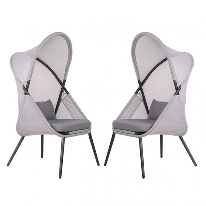 Alverta Light Gray Foldable Chair, Set of 2 by Furniture of America at Eve Furniture