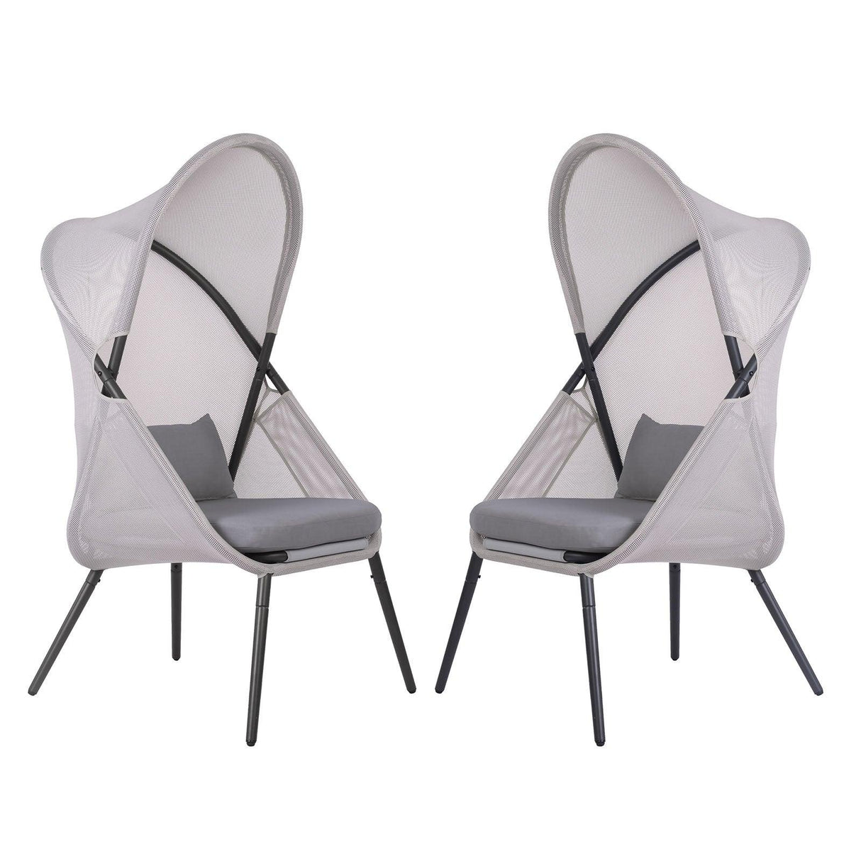 Alverta Light Gray Foldable Chair, Set of 2 by Furniture of America at Eve Furniture