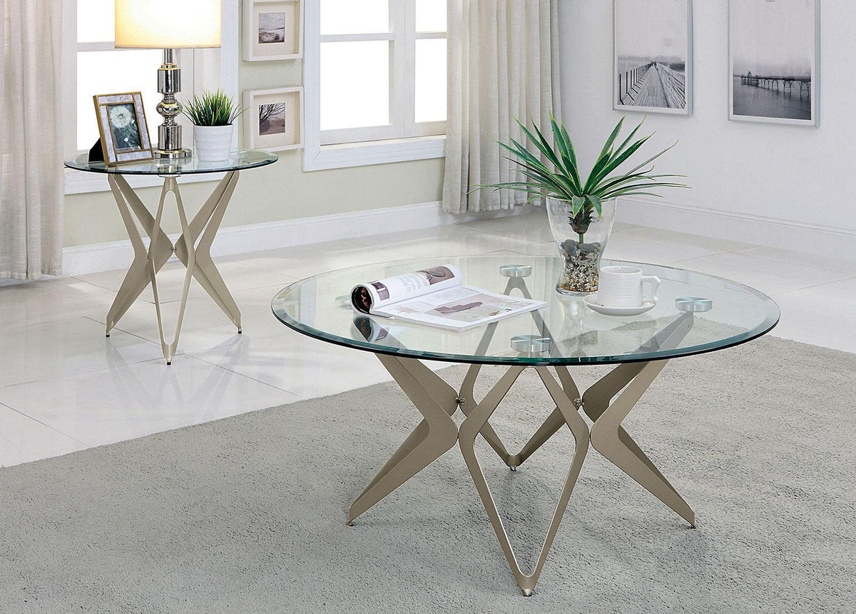 Alvise Champagne End Table by Furniture of America at Eve Furniture