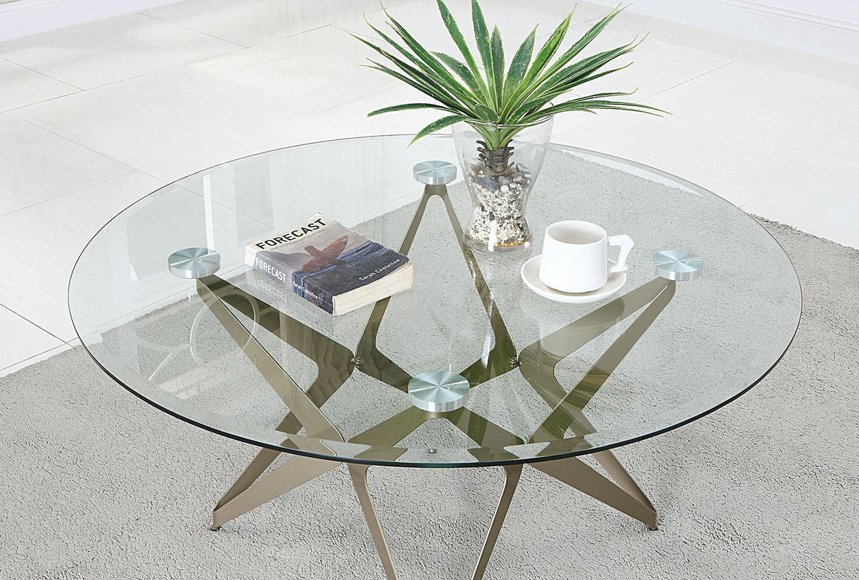 Alvise Champagne Coffee Table by Furniture of America at Eve Furniture