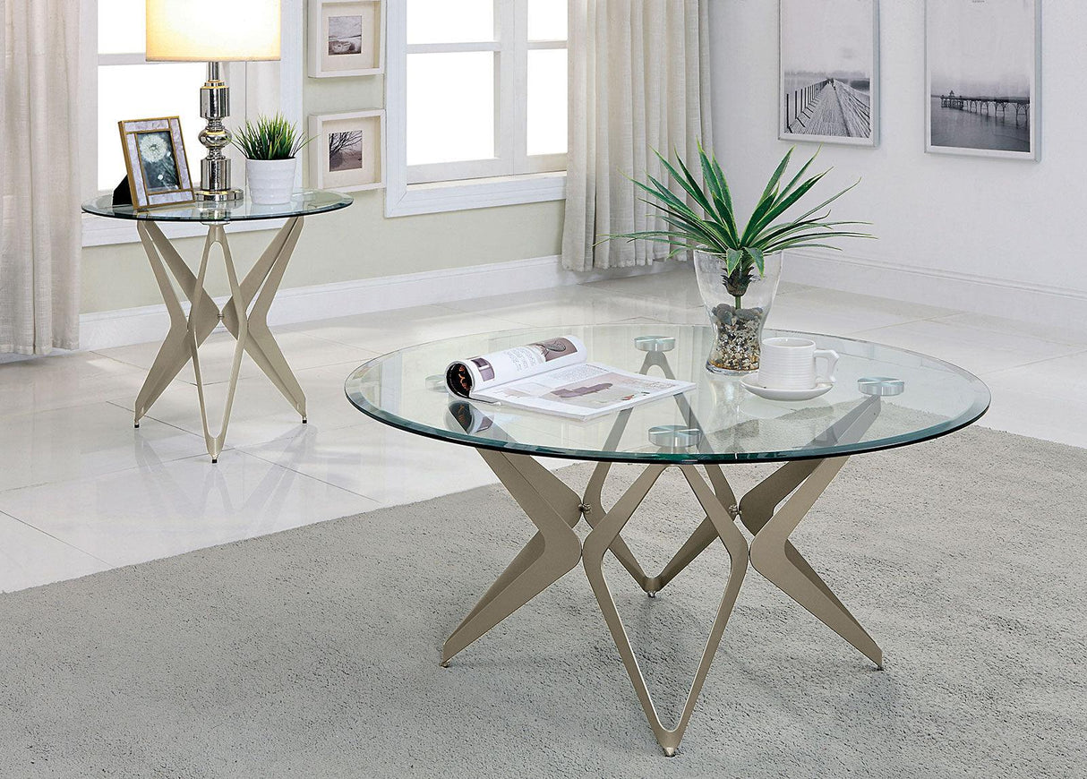 Alvise Champagne Coffee Table by Furniture of America at Eve Furniture