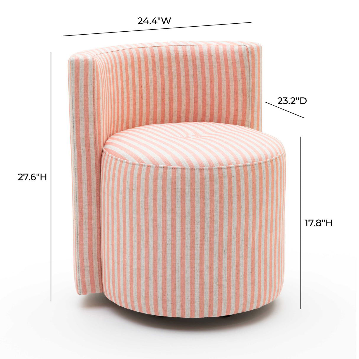 Alyssa Striped Performance Linen Rolling Desk Chair by TOV Furniture at Eve Furniture