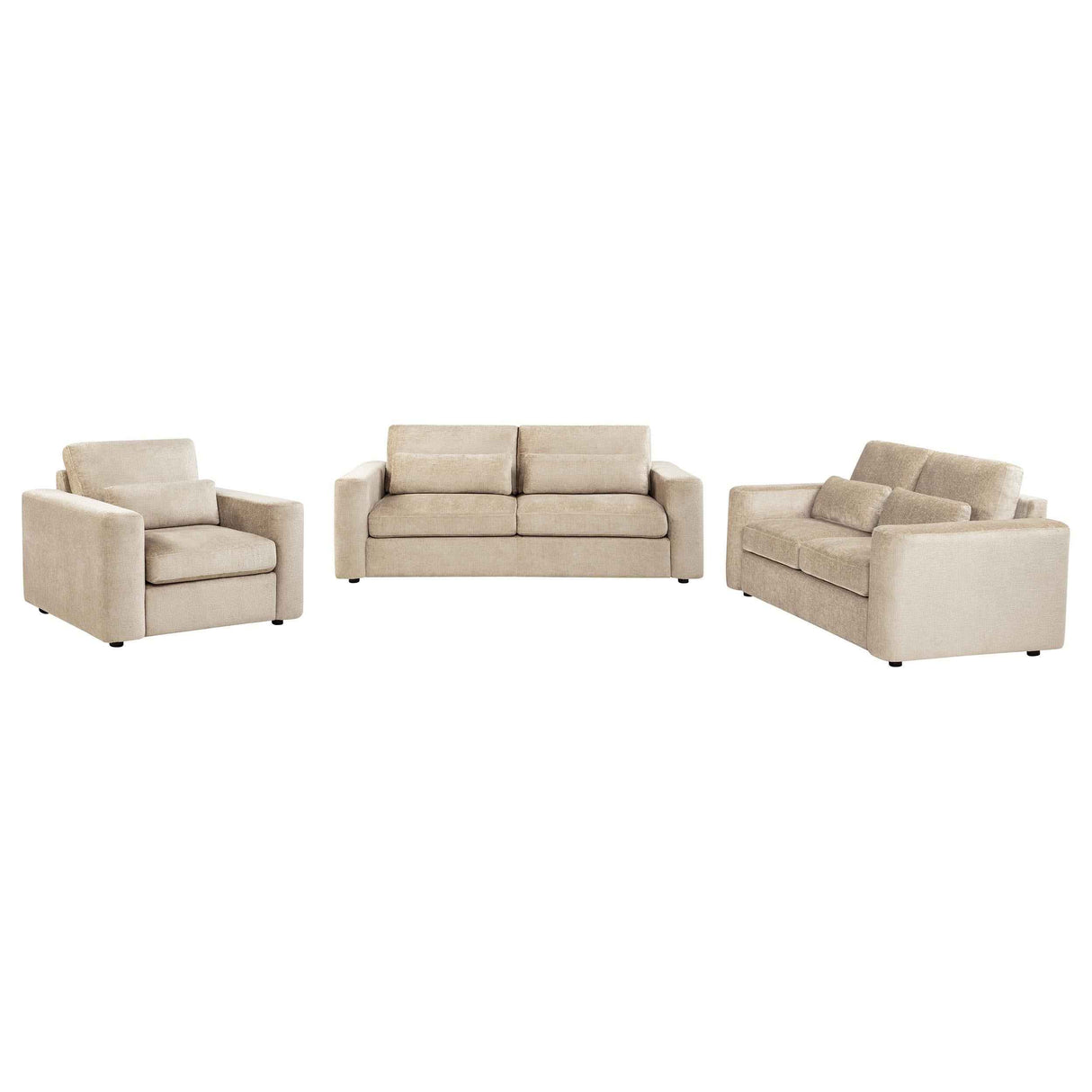 Amador Camel 3-Piece Chenille Upholstered Track Arm Living Room Set by Coaster at Eve Furniture