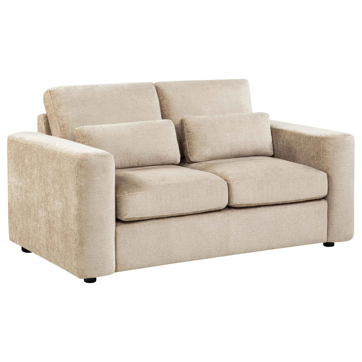 Amador Camel Chenille Upholstered Track Arm Loveseat by Coaster at Eve Furniture