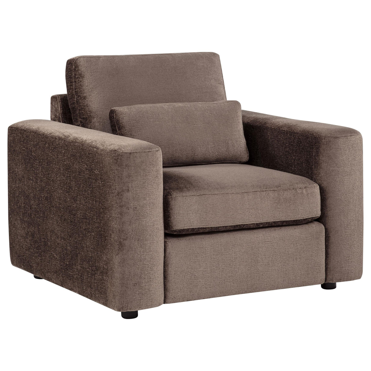 Amador Chocolate 3-Piece Chenille Upholstered Track Arm Living Room Set by Coaster at Eve Furniture