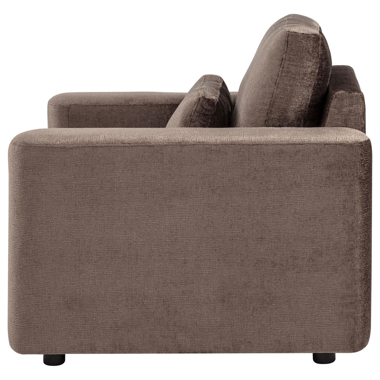 Amador Chocolate Chenille Upholstered Track Arm Accent Chair by Coaster at Eve Furniture
