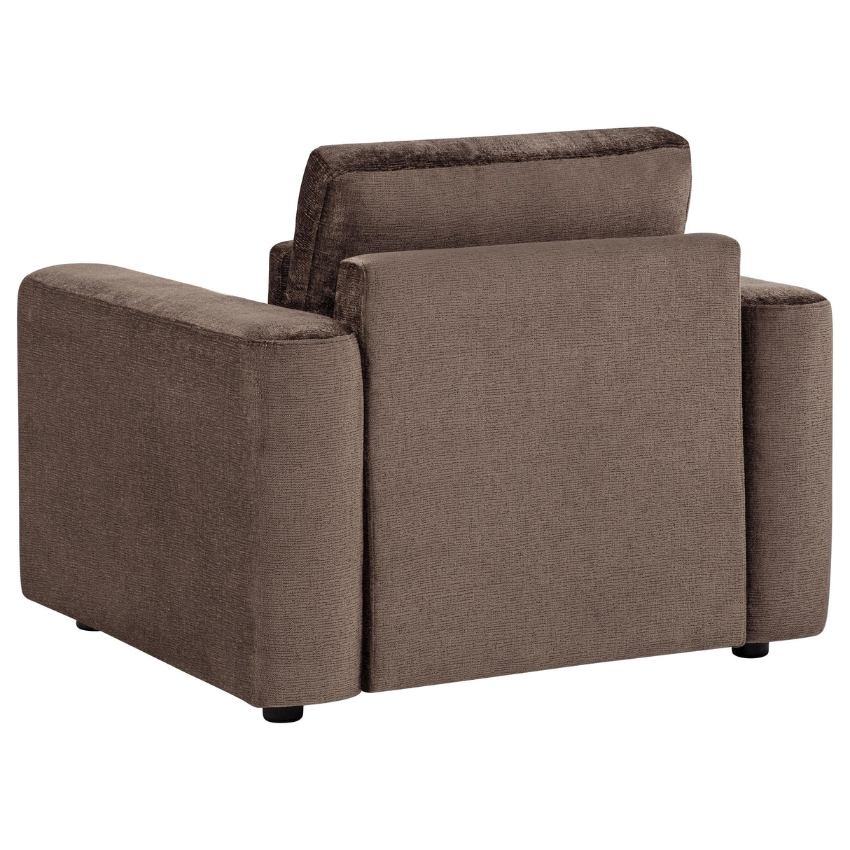 Amador Chocolate Chenille Upholstered Track Arm Accent Chair by Coaster at Eve Furniture