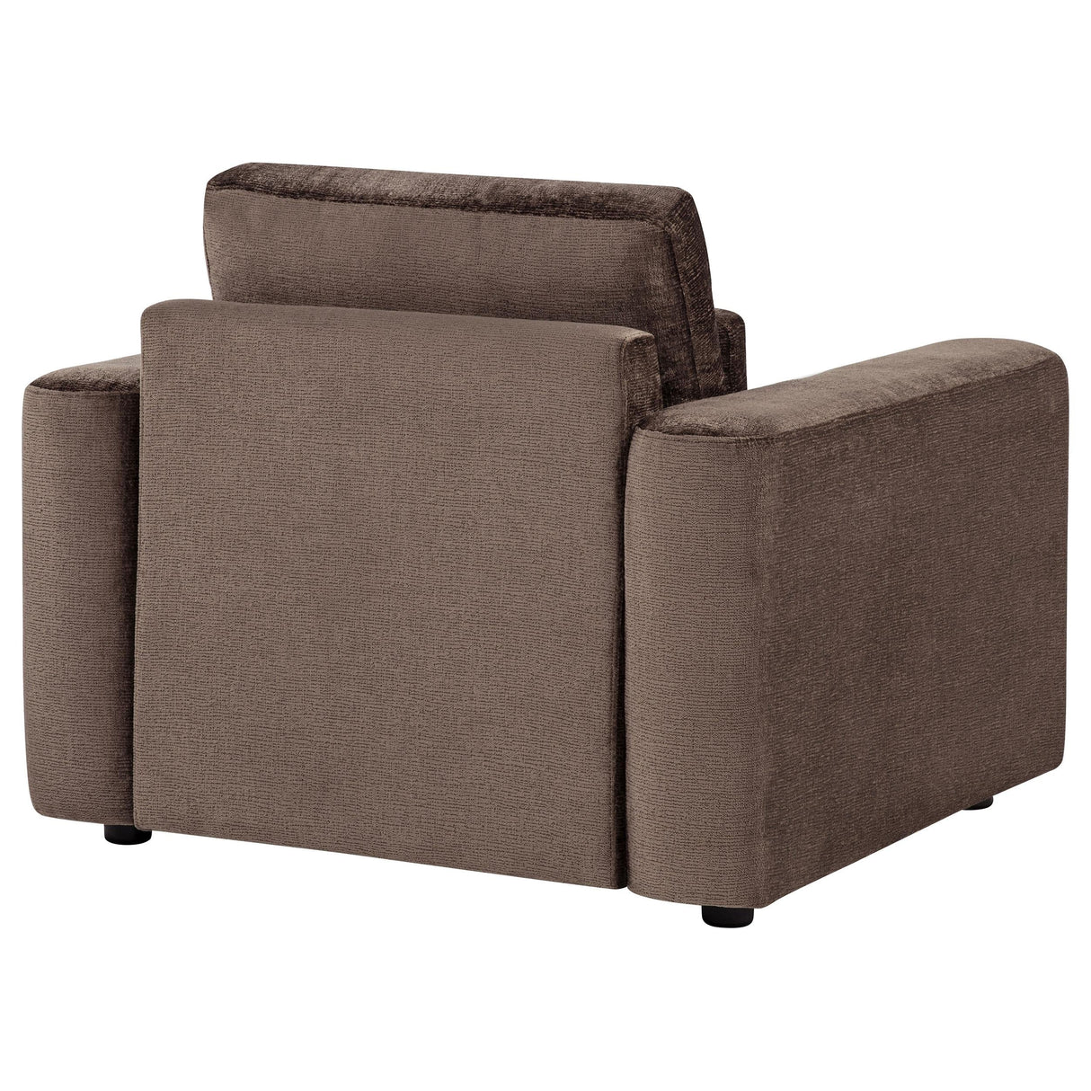 Amador Chocolate Chenille Upholstered Track Arm Accent Chair by Coaster at Eve Furniture