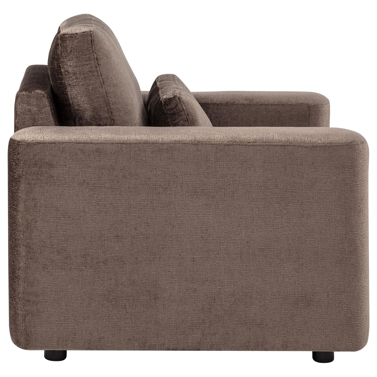 Amador Chocolate Chenille Upholstered Track Arm Accent Chair by Coaster at Eve Furniture