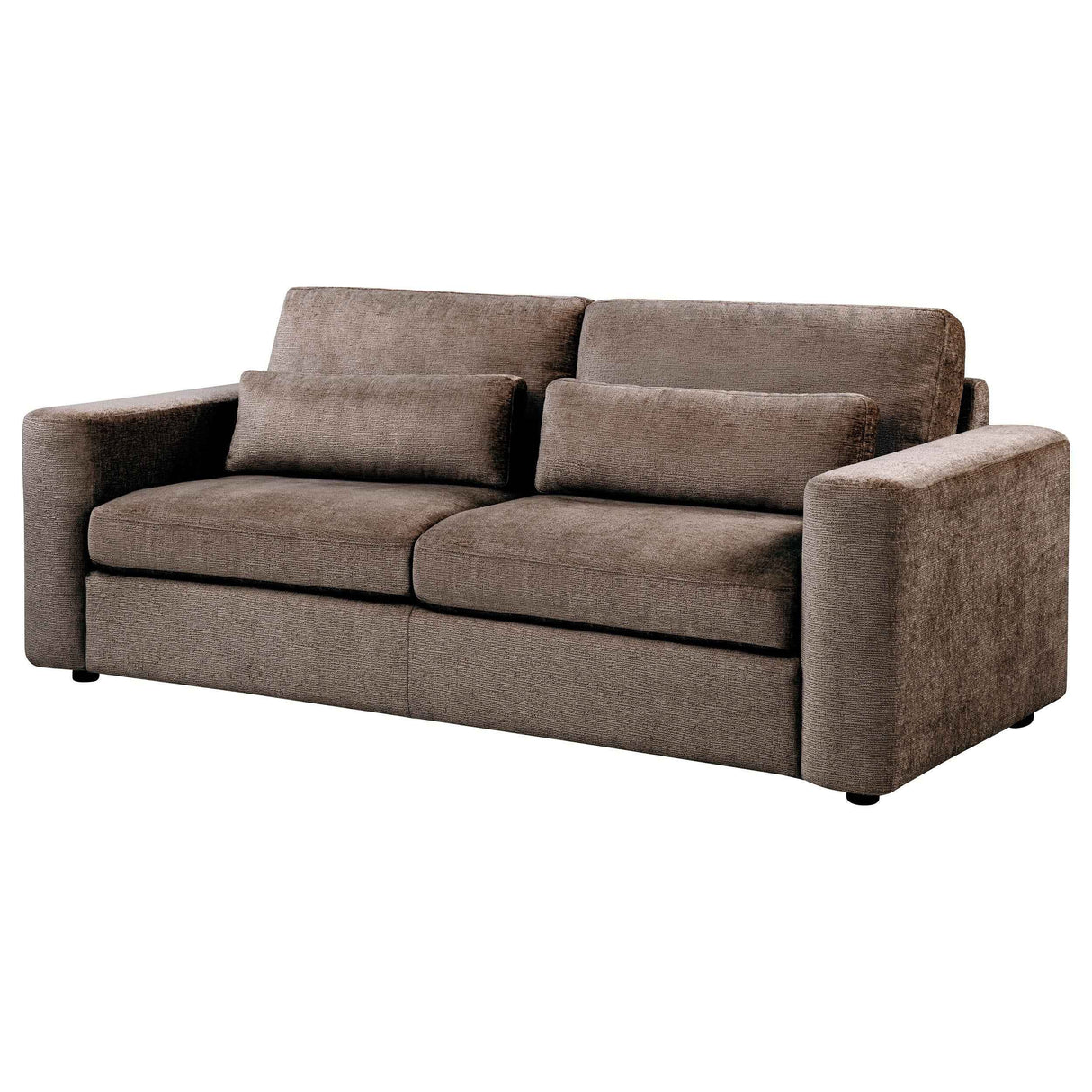 Amador Chocolate Chenille Upholstered Track Arm Sofa by Coaster at Eve Furniture