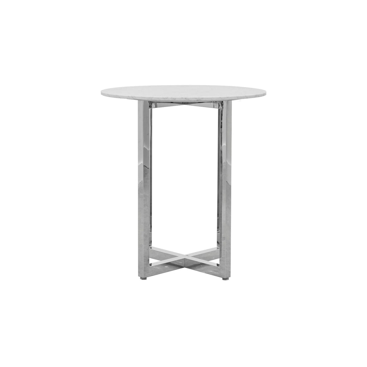 Amalfi 32 inch Round Carrara Marble Top Bar Table by Modus Furniture at Eve Furniture