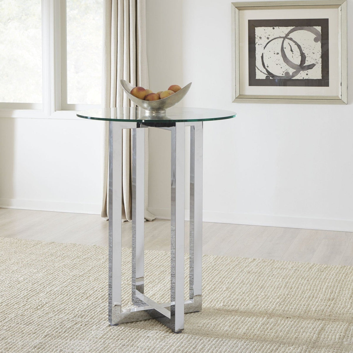 Amalfi 32 inch Round Glass Top Bar Table – Eve Furniture