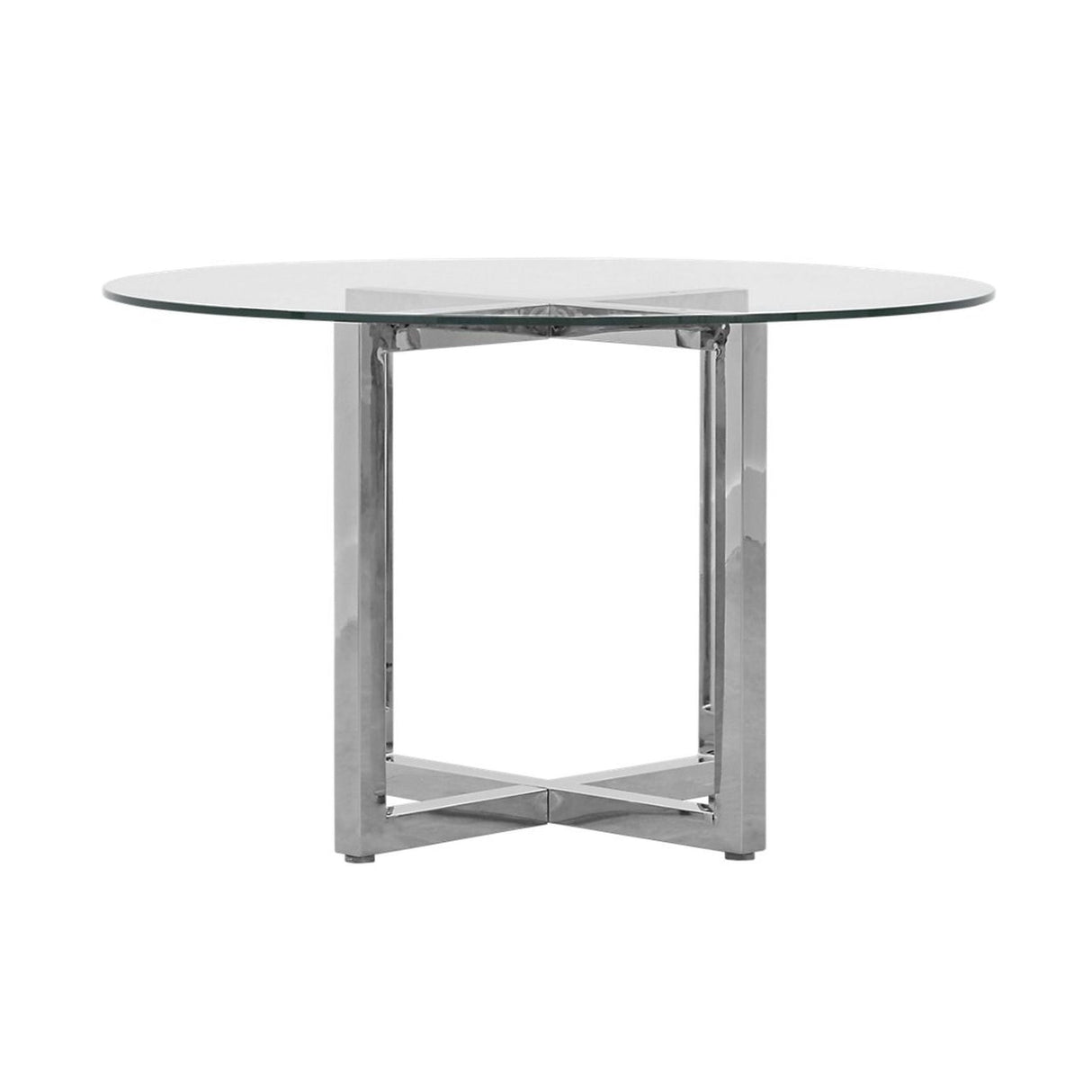 Amalfi 48 inch Round Glass Top Dining Table by Modus Furniture at Eve Furniture