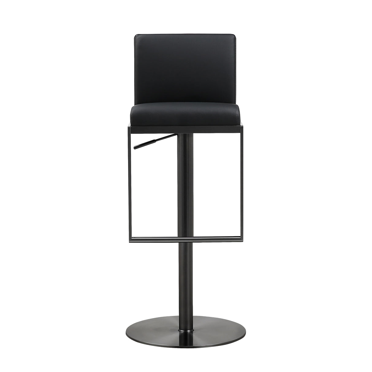 Amalfi Black Performance Vegan Leather on Black Stool by TOV Furniture at Eve Furniture