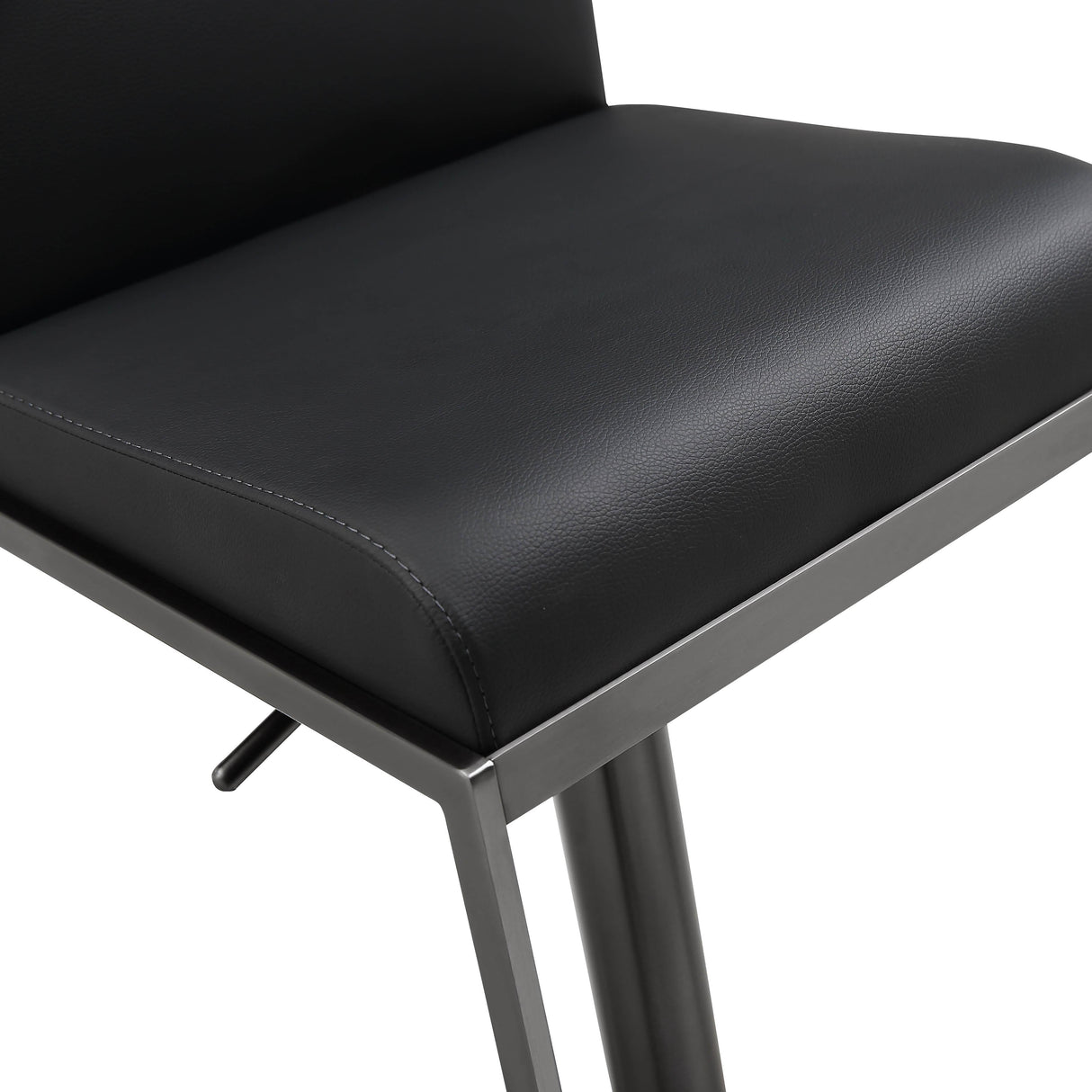 Amalfi Black Performance Vegan Leather on Black Stool by TOV Furniture at Eve Furniture