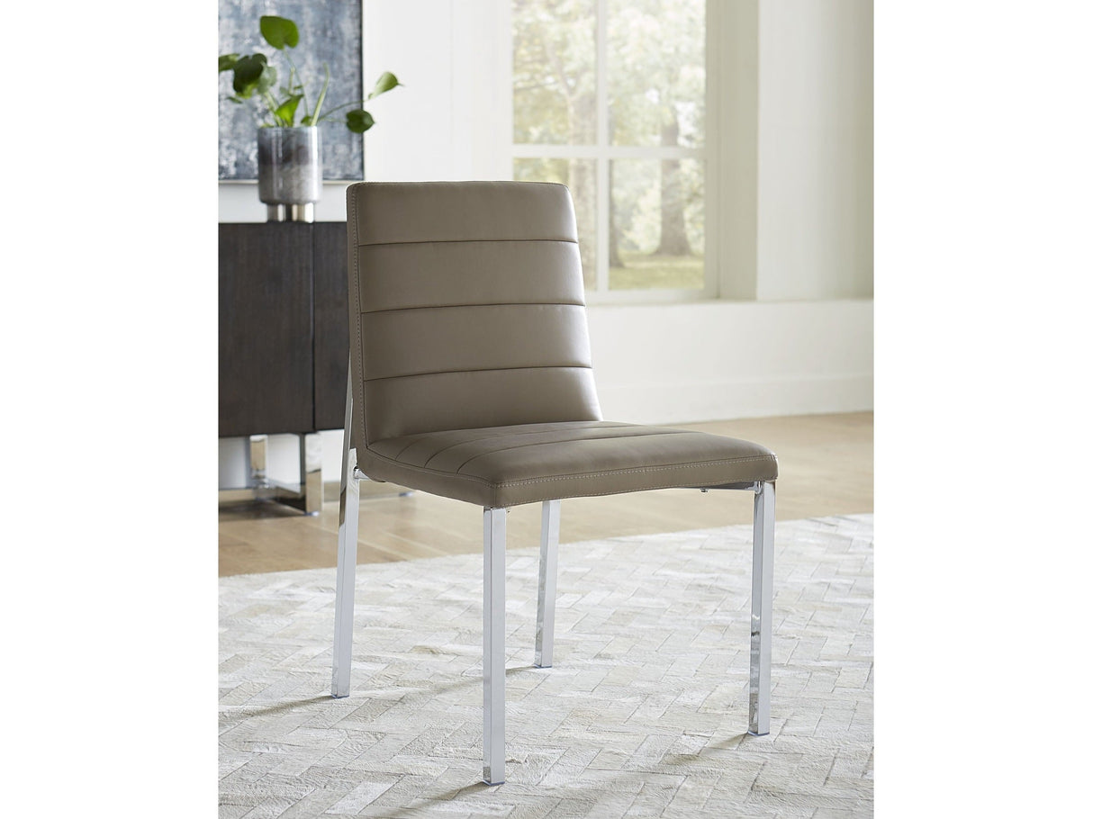 Amalfi Metal Back Chair in Taupe Leather (Set of 2) by Modus Furniture at Eve Furniture